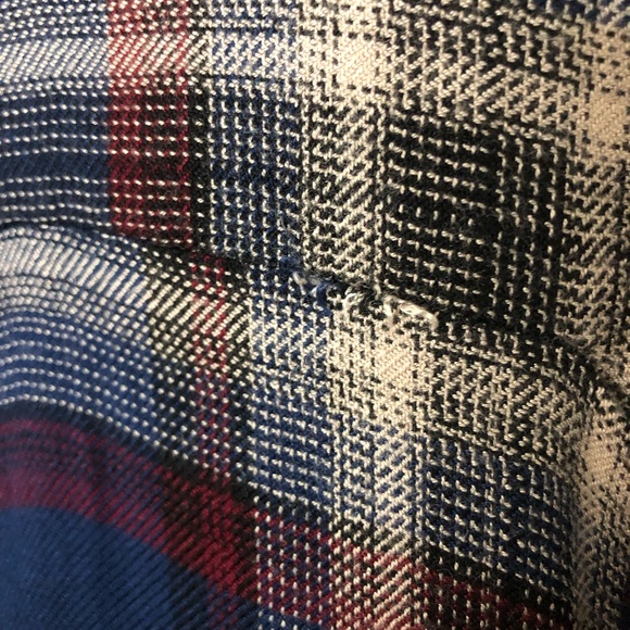 Vintage Havana Navy and Burgundy Plaid Shirt dress - Picture 14 of 14